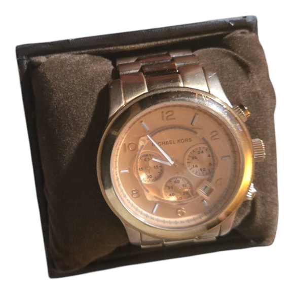 Michael Kors Mk8096 Unisex Rose Gold Stainless Steel Analog Quartz Watch GE415 - Picture 2 of 6